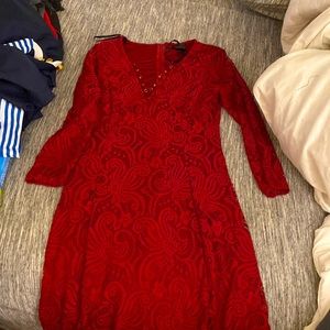 Lace maroon dress